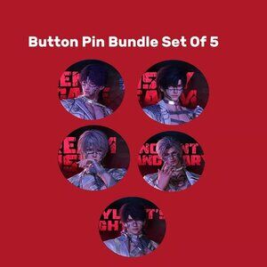 5 pk Final Love And Deepspace Pin Set Anime Cosplay Button Badge 1.25